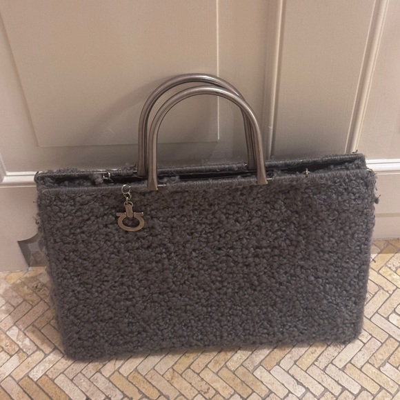 Salvatore Ferragamo Handbags - Ferragamo Gray Textured Women's Bag